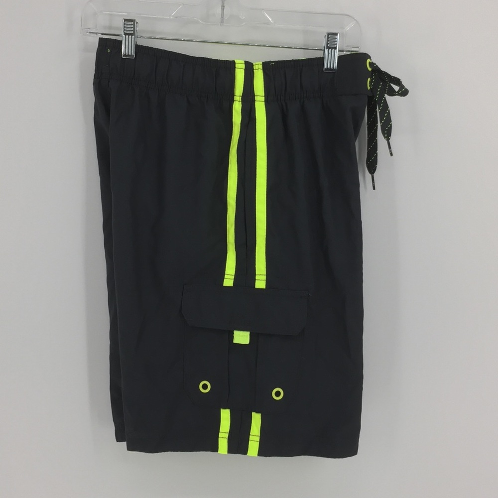 Op Grey Swim Trunk Board Short Neon Yellow